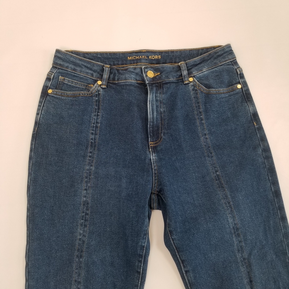 Michael Kors Crop Ankle Slit Jeans Size 10 - Picture 2 of 8